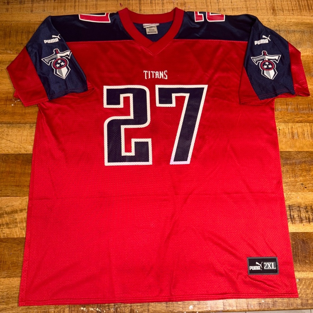 Vintage Puma NFL Tennessee Titans No 27 Eddie George Jersey Size 2XL